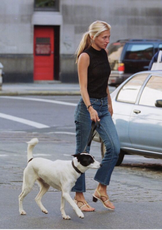 Carolyn Bessette Kennedy Dog Walking Style